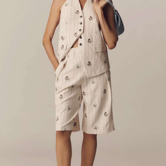 Anthropologie Pants - Anthropologie embroidered vest and Shorts set
